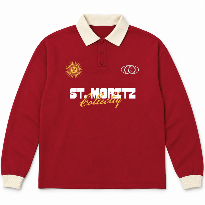 Moritz Soleil Knit Polo Deep Red
