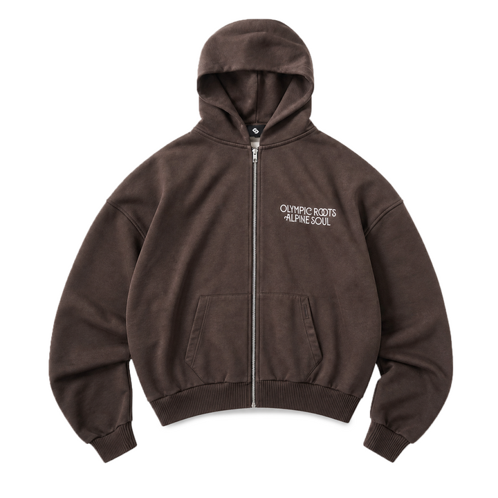 Olympic Roots Zip Hoodie Peppercorn