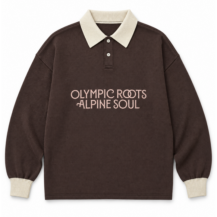 Olympic Roots Knit Polo Peppercorn