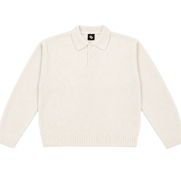 Sign Knit Polo Off White