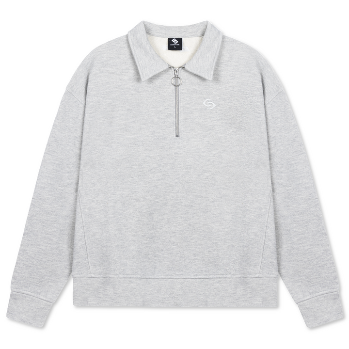 Logo Quarter Zip Light Gray Marl