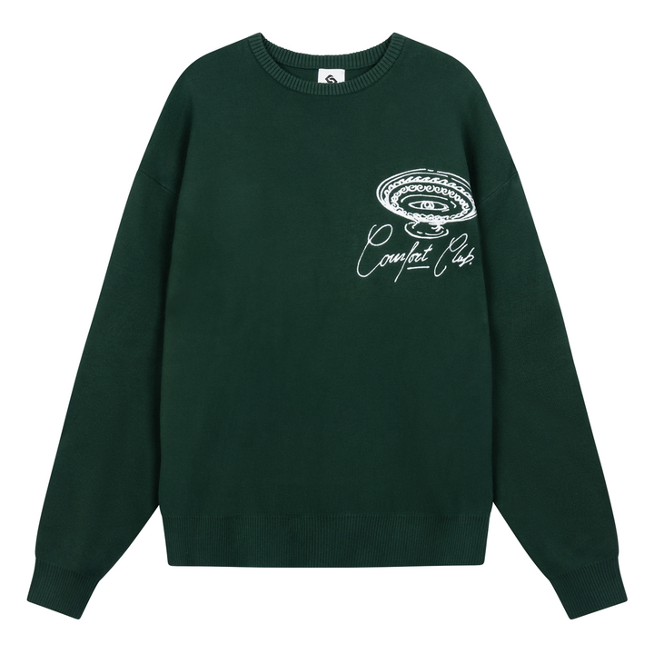 Meander Knit Crewneck Rain Forest